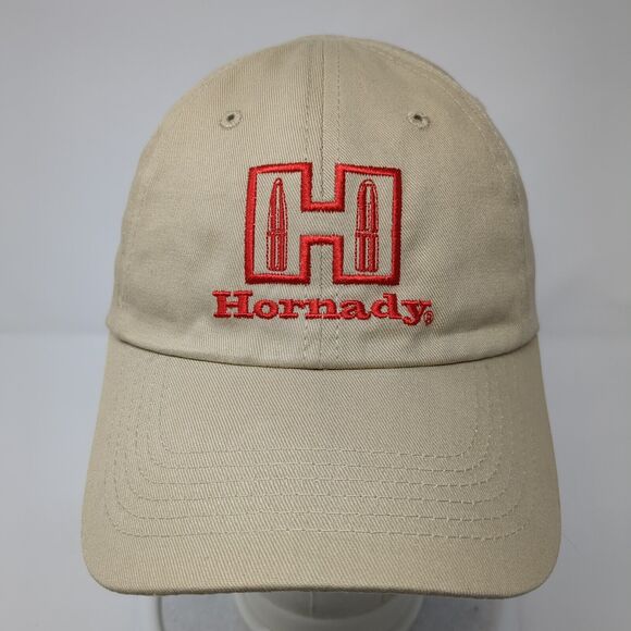 Hornady Strapback Hat Tan One Size Adjustable Embroidered 6 Panel Cotton - Picture 2 of 8